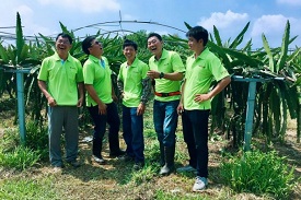 「番社蔬果聯盟」成員，林俊儀、蘇俊波、林俊緯、王茛耿、林育賢(由左至右)